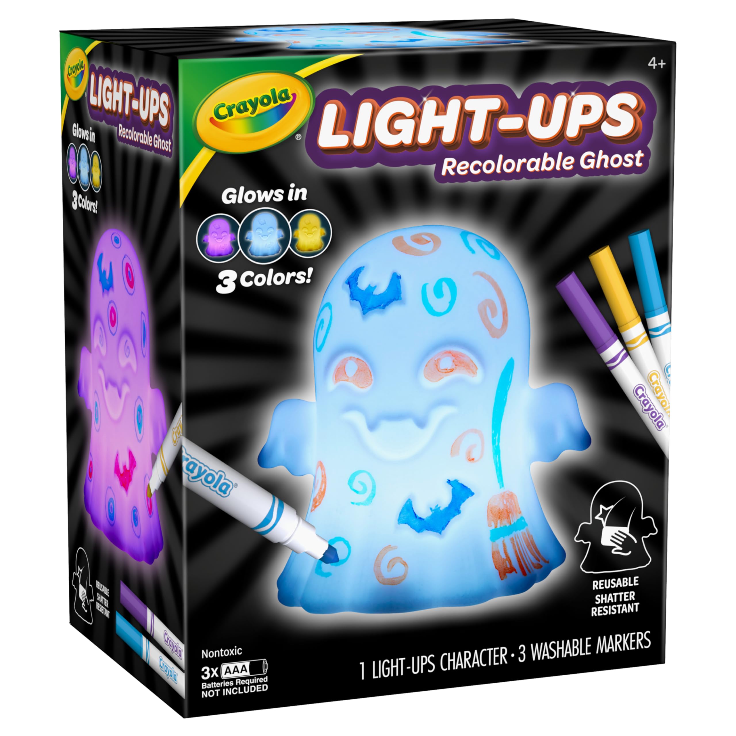 Crayola Light-Ups - Ghost, Reusable Coloring Toy & Craft Kit, Light Up Ghost, Cute Halloween Decor & Night Light for Kids, Halloween Toy, Ages 4+
