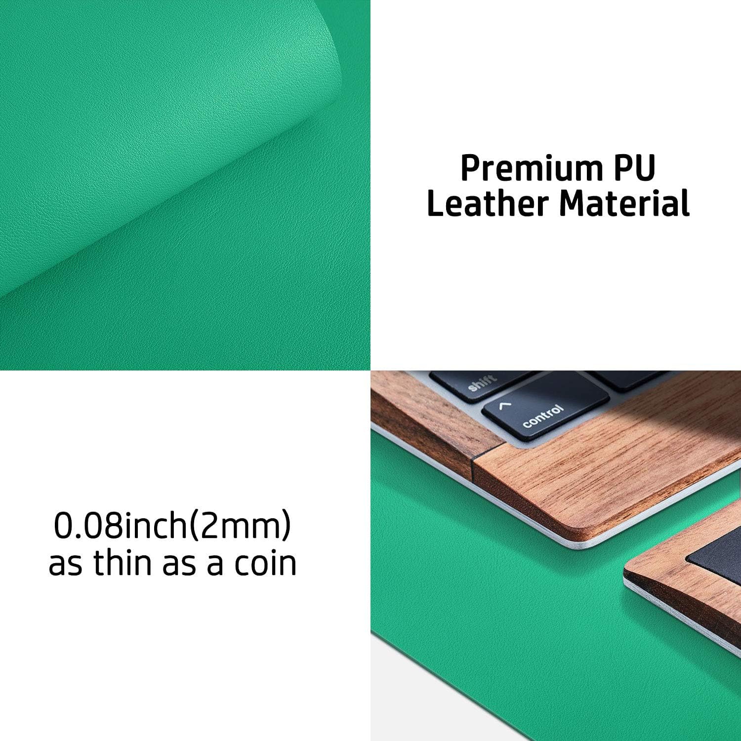 Leather Desk Pad Protector,Mouse Pad,Office Desk Mat, Non-Slip PU Leather Desk Blotter,Laptop Desk Pad,Waterproof Desk Writing Pad for Office and Home (23.6" x 13.7", Vivid Green): Electronics