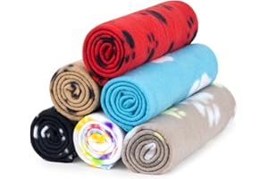 AK KYC 6 Pack Mixed Puppy Blanket Cushion Dog Cat Fleece Blankets Pet Sleep Mat Pad Bed Cover with Paw Print Kitten Soft Warm