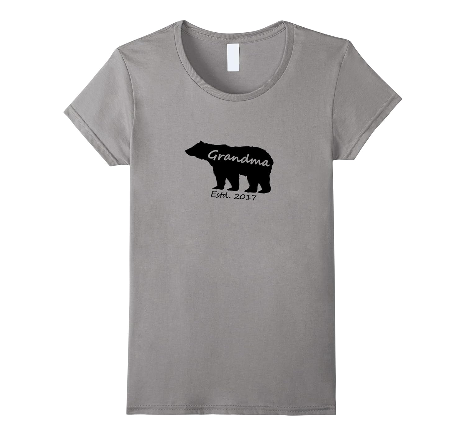 Womens Grandma Bear Estd 2017 T-shirt for New Grandmothers-Rose