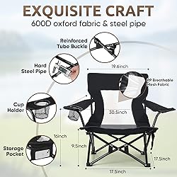 HaSteeL Folding Beach Chair Set of 3, Foldable