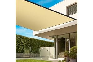DIIG Pergola Shade Cover 6'X8' Outdoor Sun Shade Cloth with Grommets Shade for Patio, Carport, Backyard (Sand Color)