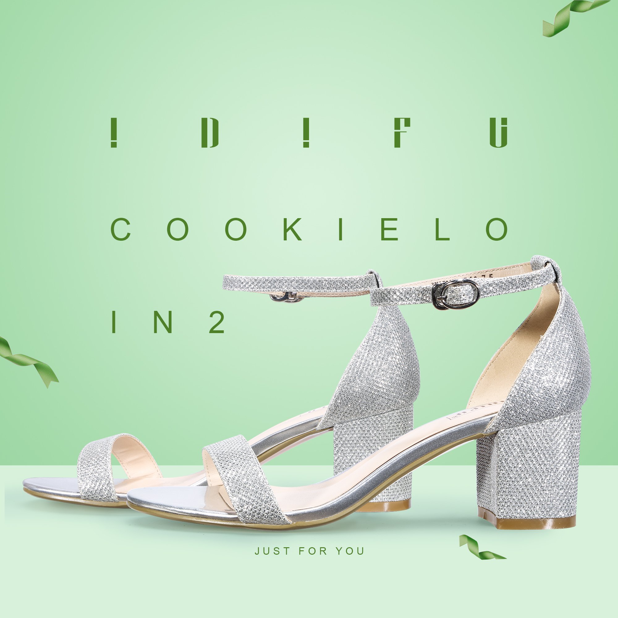 IDIFU Women's Cookie-LO Low Block Heels Chunky Sandals Ankle Strap Wedding Dress Pump Shoes - Image 3