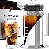 Cafe Du Chateau Cold Brew Coffee Maker - 34 Ounces - Cold Brew Maker Machine Kit - Glass Pitcher for Ice Tea and Coffee - Sta