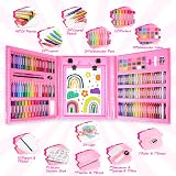 HappyGoLucky Unicorn Art Set for Girls 3-12 Yrs - 208 Pc Coloring Pencils view 2