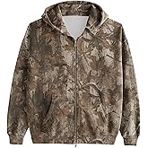 MSBESYOR Womens Mens Camo Zip Up Hoodie Maple Leaf Print Oversized Hooded Sweatshirt Fleece Long Sleeve Jacket