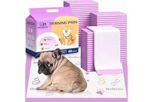 MoMoCo Puppy Pads 22” x 22” - 60 Count Disposable Dog Pee Pads, Super Absorbent & Leakproof Quick Drying Puppy Training Pads for Dogs (Lavender Purple)