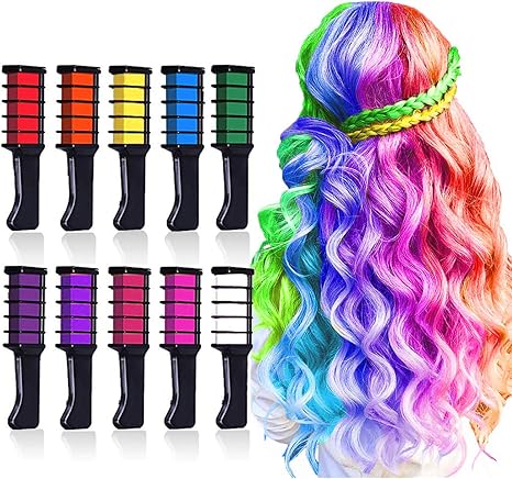 10 Colors Hair Chalk For Girls Kids Temporary Bright Hair Color