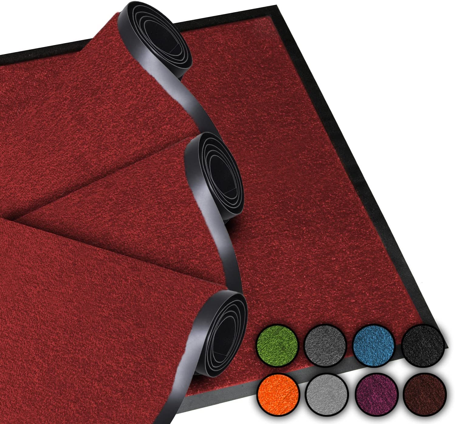 LucaHome – Door Mat Home Entrance 40 x 60 cm, Red, Non-Slip Washable Rug for Entrance, Kitchen and Hallway – Outdoor and Indoor Doormat – Original Entrance Mats