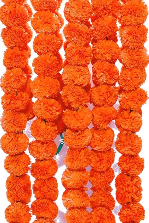 Buy Liberosis Artificial Marigold Flower Garlands For Decoration