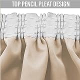 Yorkshire Bedding Thermal Blackout Curtain 66x54 Pencil Pleat Cream view 7