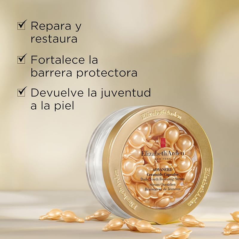 - Advanced Cápsulas de Sérum de Ceramidas, con Aceite de Tsubaki, Efecto Triple Antiedad, Rejuvenece, Repara, Hidrata y Difumina Arrugas, Monodosis, Aplicar 1 al Día, 30 cápsulas