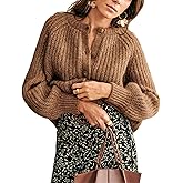 Watashi Womens Cardigan Sweater Fall Button Down Long Sleeve Sweater Chunky Knitwear Casual Open Front Loose Cardigan Coat