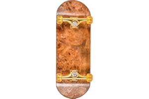 RACOFSB Complete Fingerboard - Professional Single Axle Truck, CNC Bearing Wheels, Pro 34mm x 97mm Wooden Board (Burl)