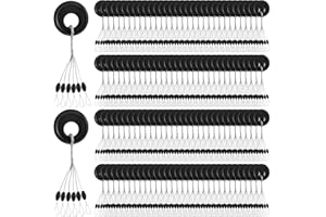 Outus 1200 Pcs Fishing Bobber Stopper Fishing Rubber Bobber Beads Stopper 6 in 1 Black Float Sinker Stops l M S Size Float Stop Kit