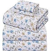 ZOYER 100% Cotton Sheets – Split King Size Percale Bedding, Cooling & Breathable, Durable with a Crisp, Soft & Comfortable Feel, 16" Deep Pocket, 5-Piece Set, Country Coast