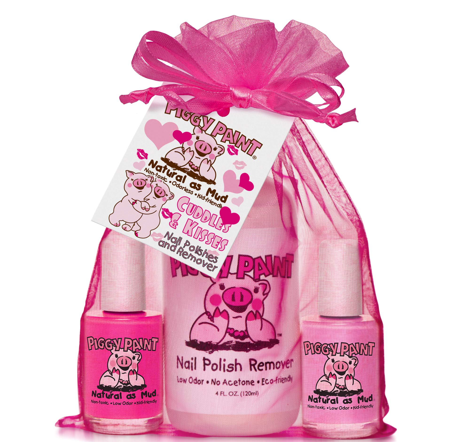 Piggy Paint Cuddles & Kisses Nail Varnish Set with Remover and 2 Children’s Nail Polishes