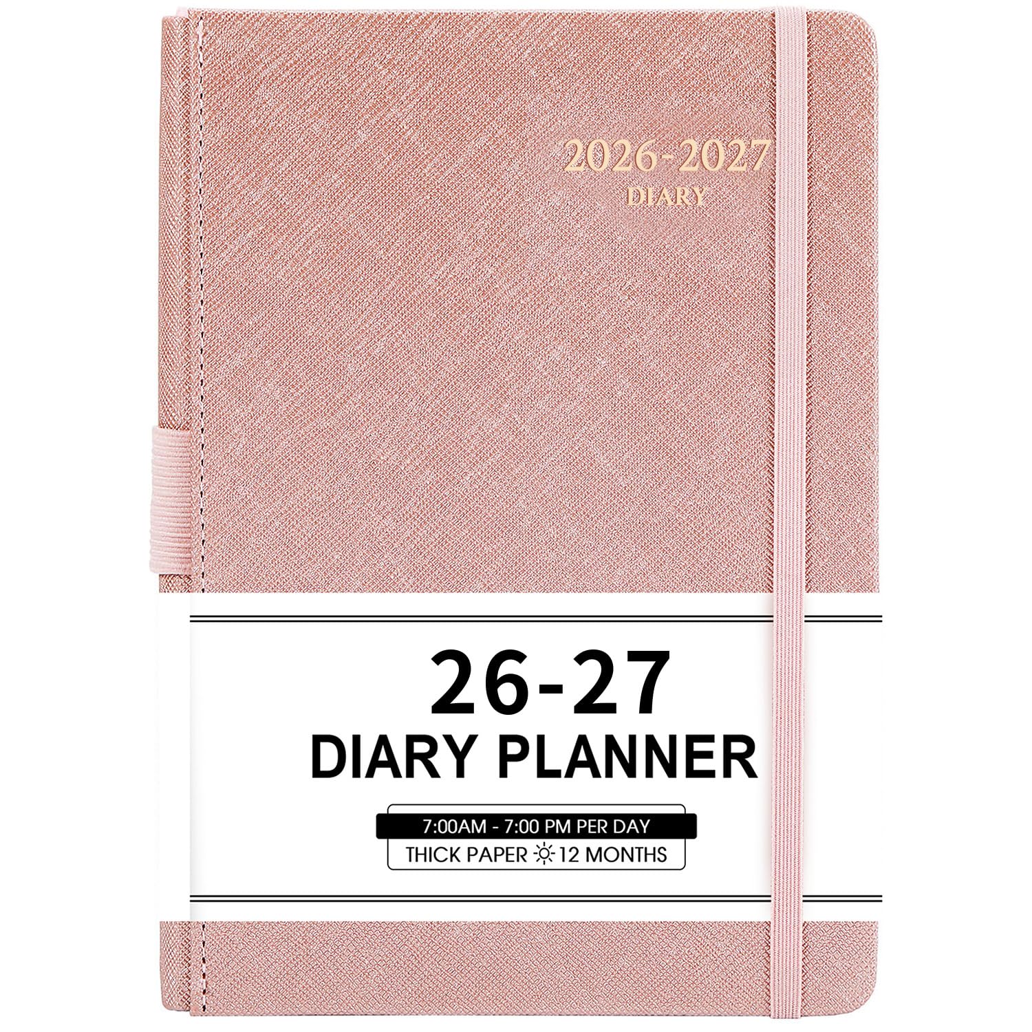 Academic Diary 2026 2027 - A5 Page a Day Diary 2026 2027 from July 2026 to June 2027, with Monthly Tabs, Inner Pocket, Banded, 14.5 X 21 cm