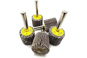 Pro-Graad SuperGrindz 5 Pack 1" x 1" x 1/4" 80 Grit Aluminum Oxide Shank Mounted Abrasive Flap Wheels, Ideal for Metal, Wood, Grinding, Blending, Polishing, Rust & Paint Removal