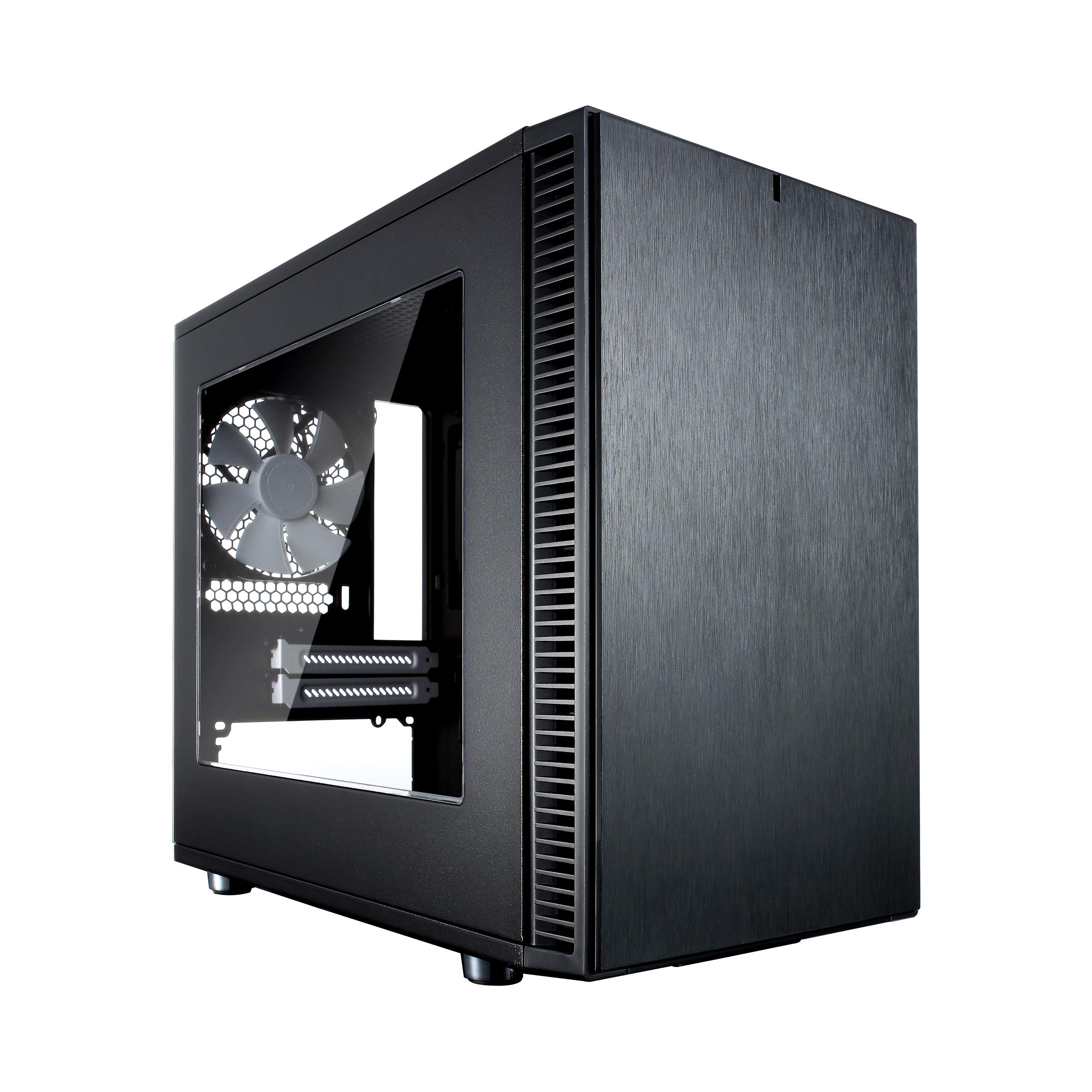 Fractal Design Nano S Window - Mini Tower Computer Case - ITX - Optimized for High Airflow and Silent Computing with ModuVent Technology,2x Fractal Design Dynamic X2 GP-14 Fans included -Black Window
