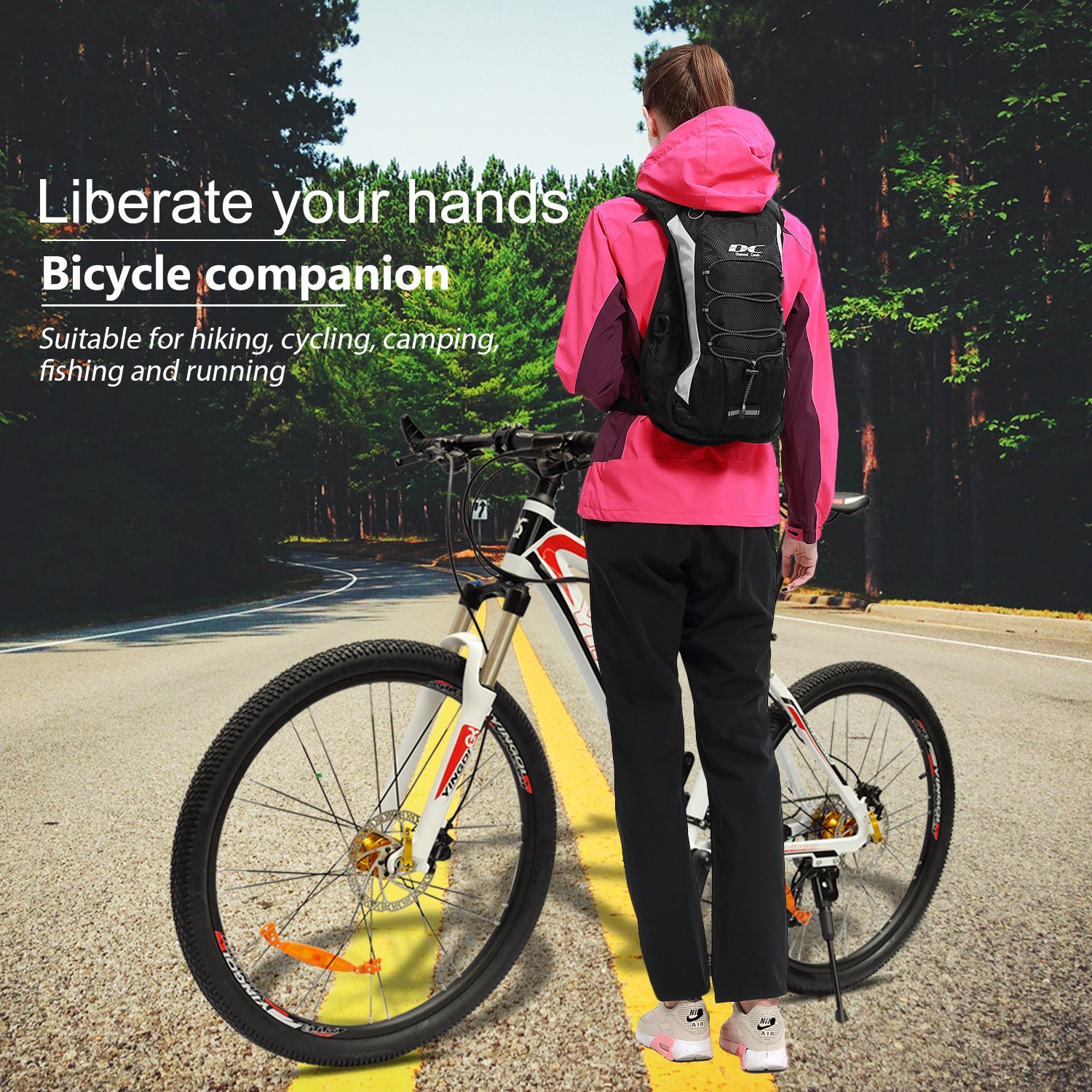 Cycling Hydration Backpack 12 litres - Lightweight Hiking Rucksack Breathable Bike Backpack Great for Men & Women Outdoor Sports, Small Backpacks for Fitness Running Biking Skiing Trekking Travelling