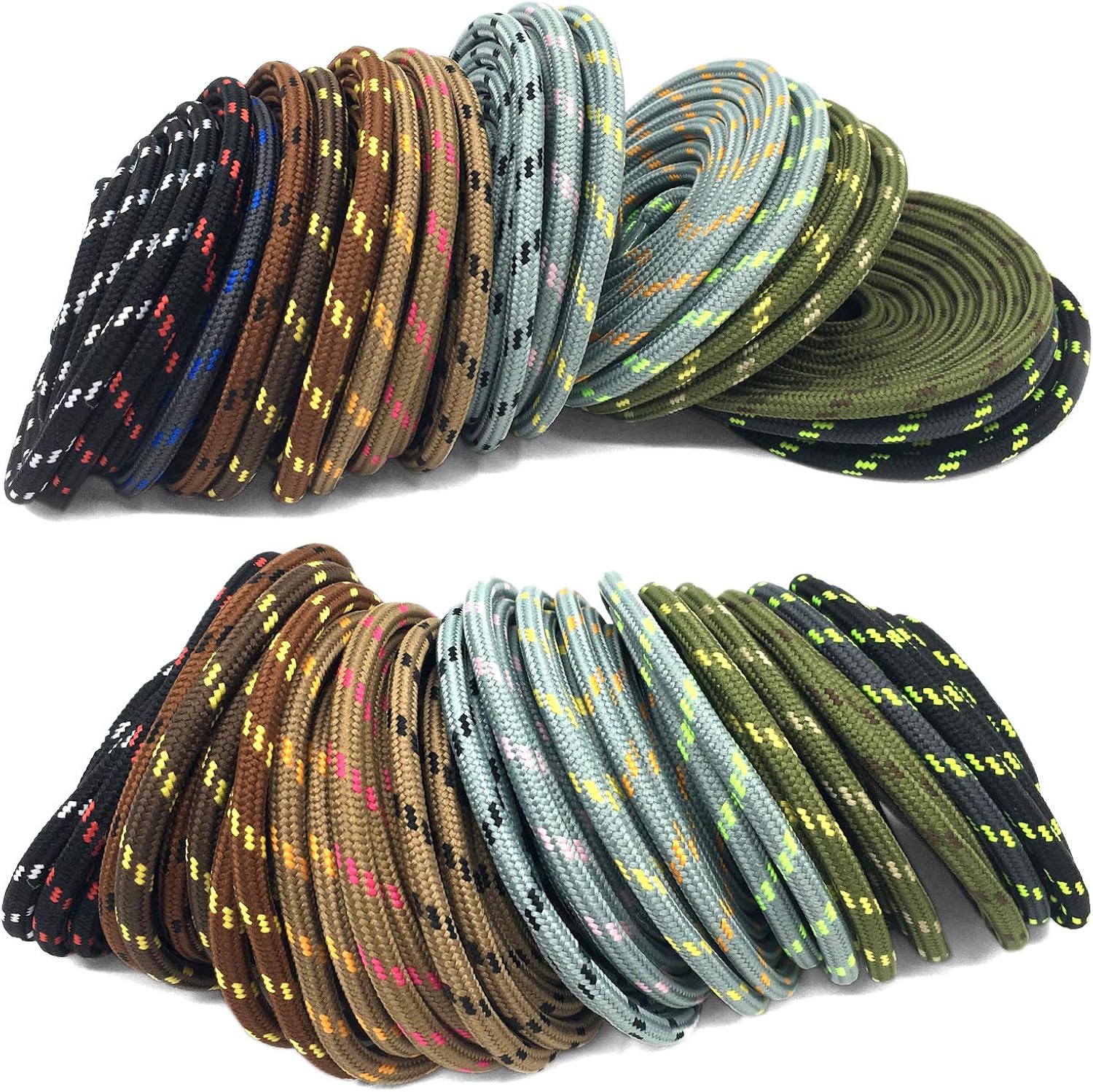 DELELE 2 Pair Work Boot Laces Outdoor Mountaineering Hiking Walking Shoelaces: Shoes