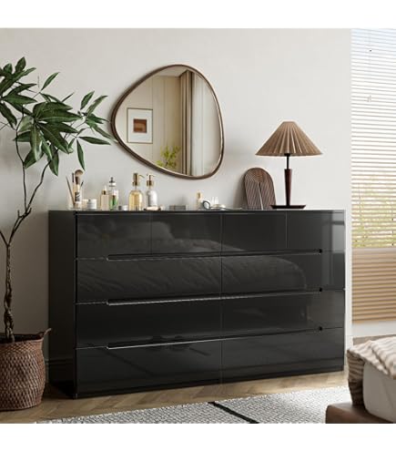 Amazon.com: JassmiPkwy 70 INCH 9 Drawers Dresser with Power Outlet, Wide High Gloss Chest of Drawers Large, Modern Storage Drawer Dresser for Bedroom, Black : Home & Kitchen Amazon.com: JassmiPkwy 70 INCH 9 Drawers Dresser with Power Outlet, Wide High Gloss Chest of Drawers Large, Modern Storage Drawer Dresser for Bedroom, Black : Home & Kitchen