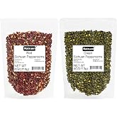 Natruen Sichuan Red &amp; Green Peppercorns 4 oz Each, Variety Pack | Mala Flavor, perfect for hot pot, Mapo tofu, Kung Pao chicken and chili oil, citrus aroma, tingling &amp; numbing sensation