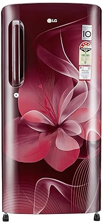 LG 190 L 4 Star Direct Cool Single Door Refrigerator(GL-B201ASDX.ASDZEBN, Scarlet