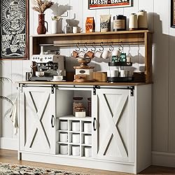 4ever2buy Farmhouse Coffee Bar Cabinet with