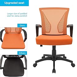 Furmax Office Chair Mid Back Swivel Lumbar Support