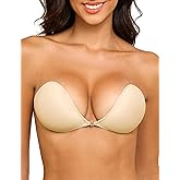 Far-free Adhesive Strapless Bra for Women 2026 Sticky Invisible Push up Bras for Backless Dress with Nipple Cover for Women