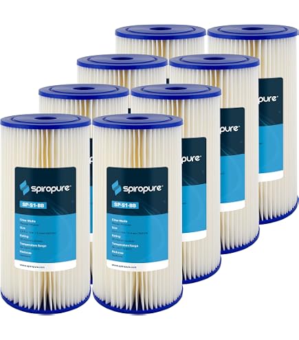 Membrane Solutions 10x4.5 Washable Pleated Sediment Water Filter – 5/20/50 Micron – For Big Blue