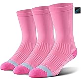 BRISIRA Coolmax Bamboo Viscose Compression Running Crew Socks Women Moisture-Wicking Anti-Blister Cooling Athletic Mid Calf