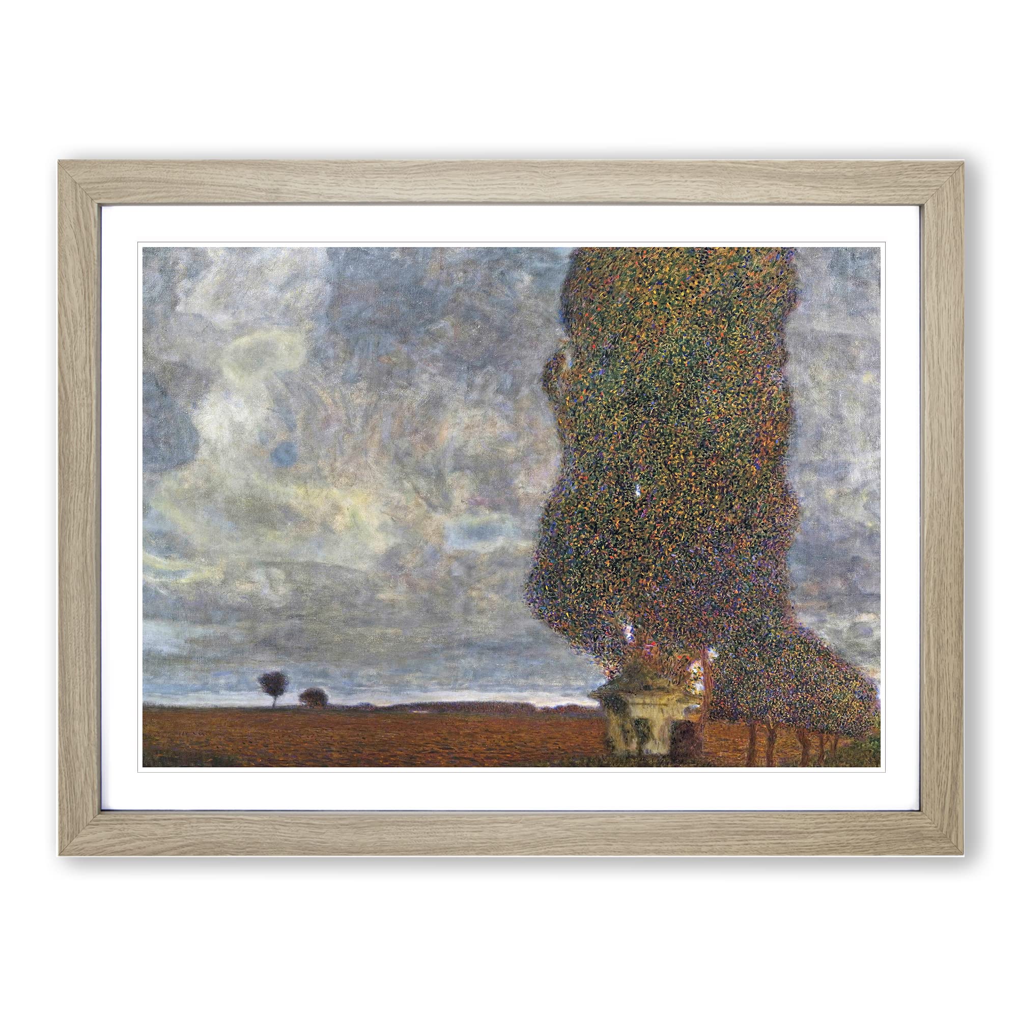 Approaching A Thunderstorm By Gustav Klimt Classic Painting Framed Print | A4 Oak Framed Wall Art | Ready to Hang | Classic Landscape Picture | Living Room Bedroom Lounge Office