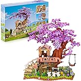 JOJO&Peach Cherry Blossom Garden Building Set with LED Light, Friends Flower House Bonsai Tree Model Sets for Kids, Easter Gift Toy for Girls Boys 8 9 10 12+(841 Pieces)
