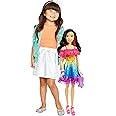 Barbie Large Doll with Black Hair, 28 Inches Tall with Rainbow Dress & Styling Accessories Like Shooting Star Handbag