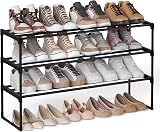 SONGMICS 3-Tier Shoe Rack Storage Organizer Black 30x92x55 cm LSA303B02 view 1
