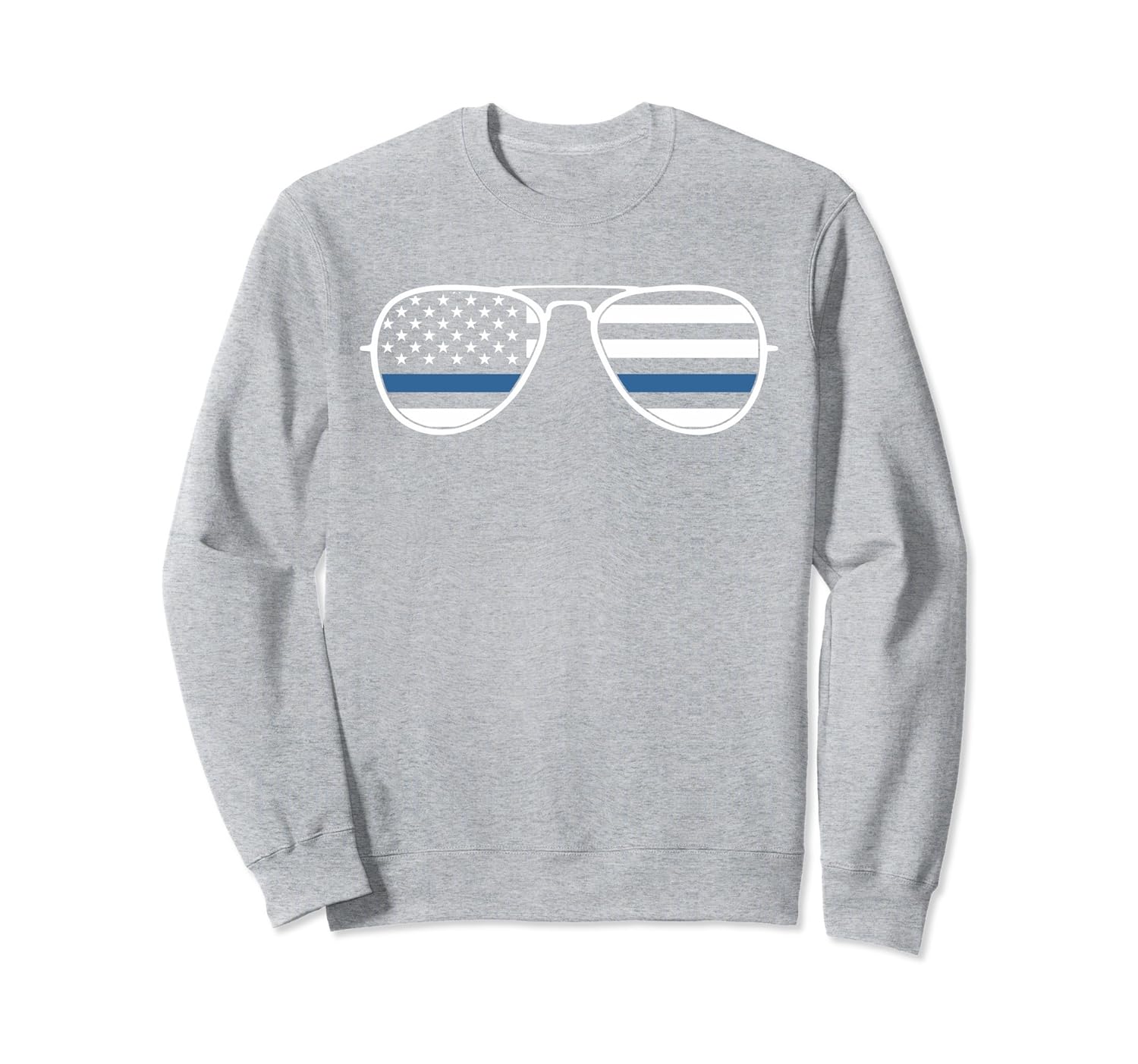 Thin Blue Line Sweatshirt Sunglasses American Flag Police-anz