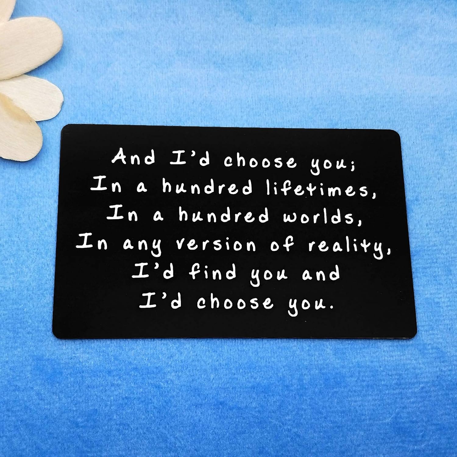 Anniversary Card Gifts for Men Women Valentines Day Card Gift Engraved Wallet Insert Card for Husband Wife I'd Choose You Wedding Birthday Gift for Men Women Christmas Card for Groom Fiance - Image 5