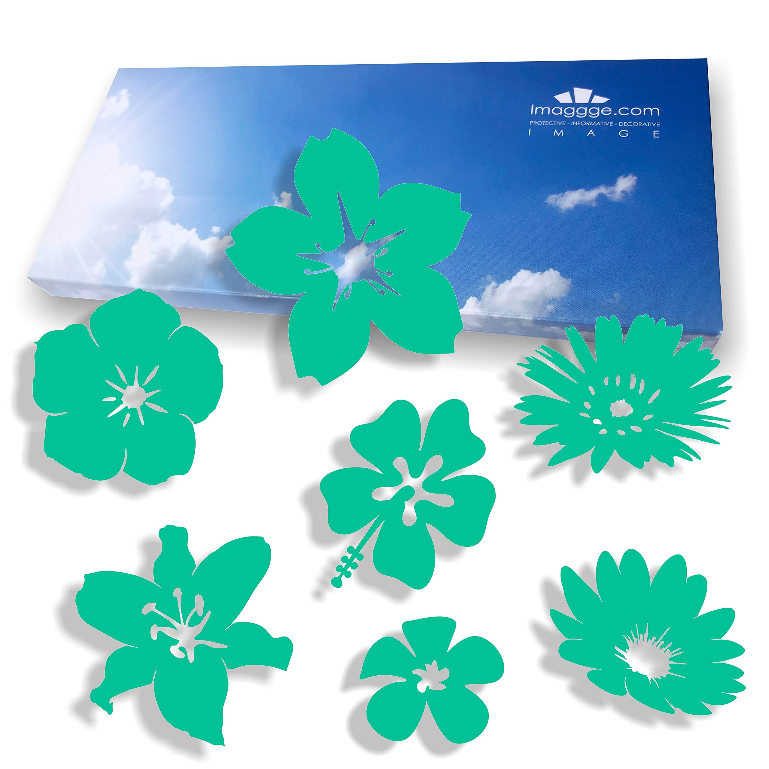 Window Protection Stickers - Avoid Bird, Pet and People Collisions and Strikes on Window Glass - Set of 38 Stickers - Color: Turquoise โ image 1