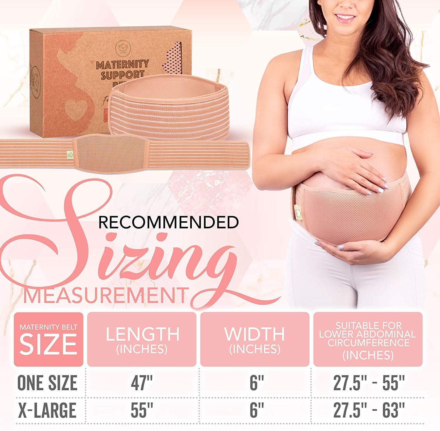 Maternity Belly Band for Pregnancy - Soft & Breathable Pregnancy Belly Support Belt - Pelvic Support Bands - Tummy Bandit Sling for Pants - Pregnancy Back Brace (Classic Ivory, One Size): Industrial & Scientific