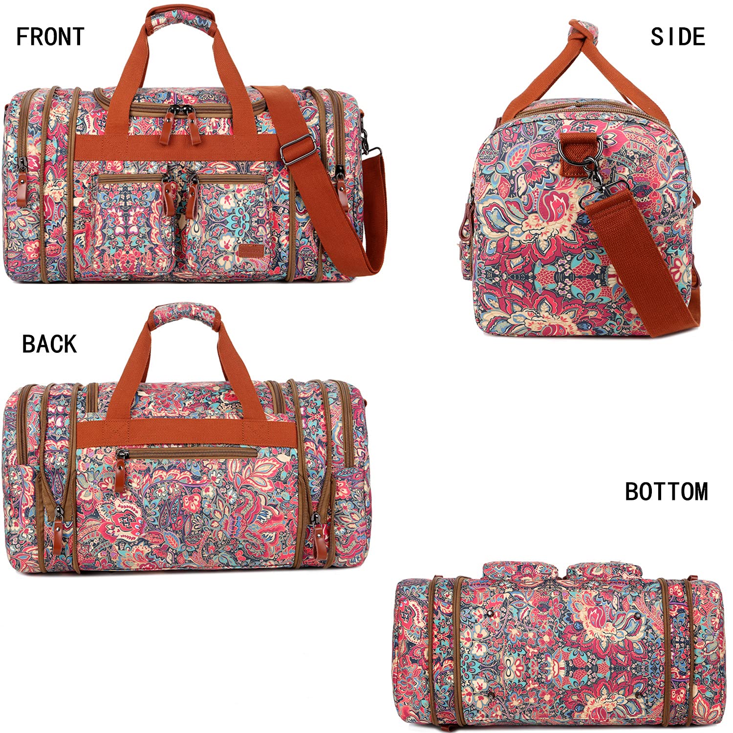 Multicolor Travel Duffel Weekender Bag for Women Carry on Overnight Bag With Toiletry bag HB-21 (HS)