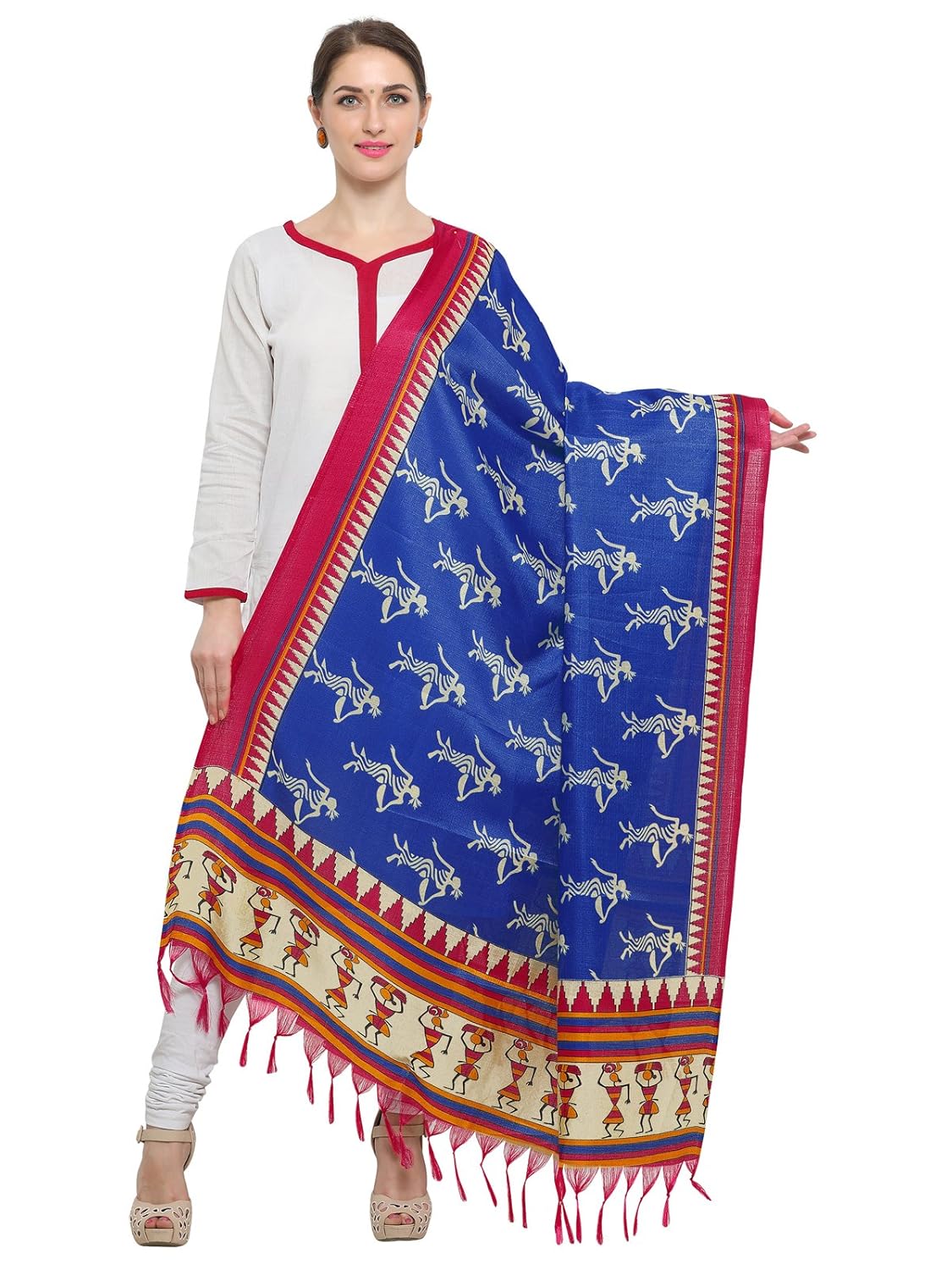 varayu women's art silk printed dupatta