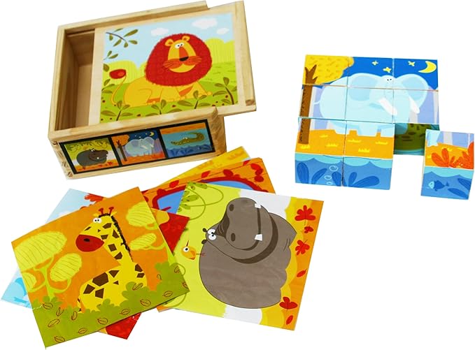 Toys of Wood Oxford Holz Puzzle mit großen Würfeln für Kleinkinder - 9