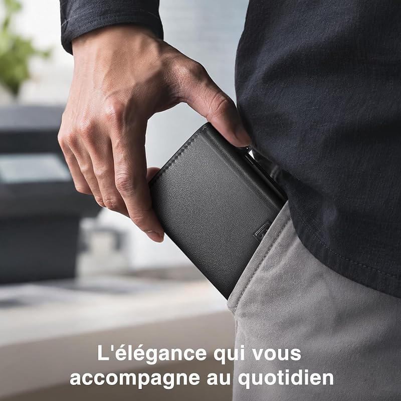 Portefeuille Homme de Haute Qualité, Exclusif Portefeuille Slim avec Portemonnaie & Protection RFID, Luxueux Porte Carte Homme en Cuir, 8 Compartiments pour Cartes de Crédit, Cadeau pour Homme