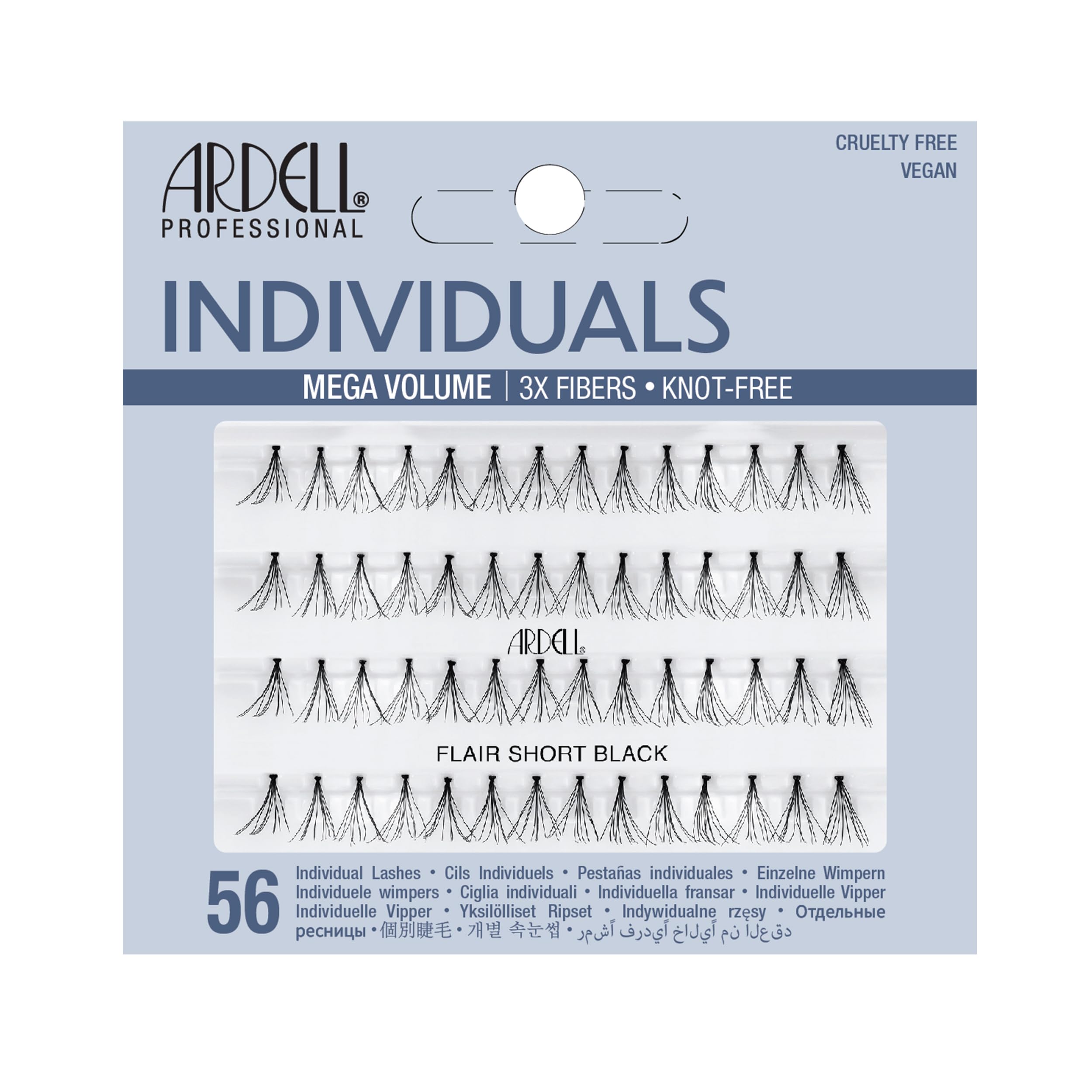 ARDELL Triple Individuals Knot-Free Eye Lashes, Long, Black
