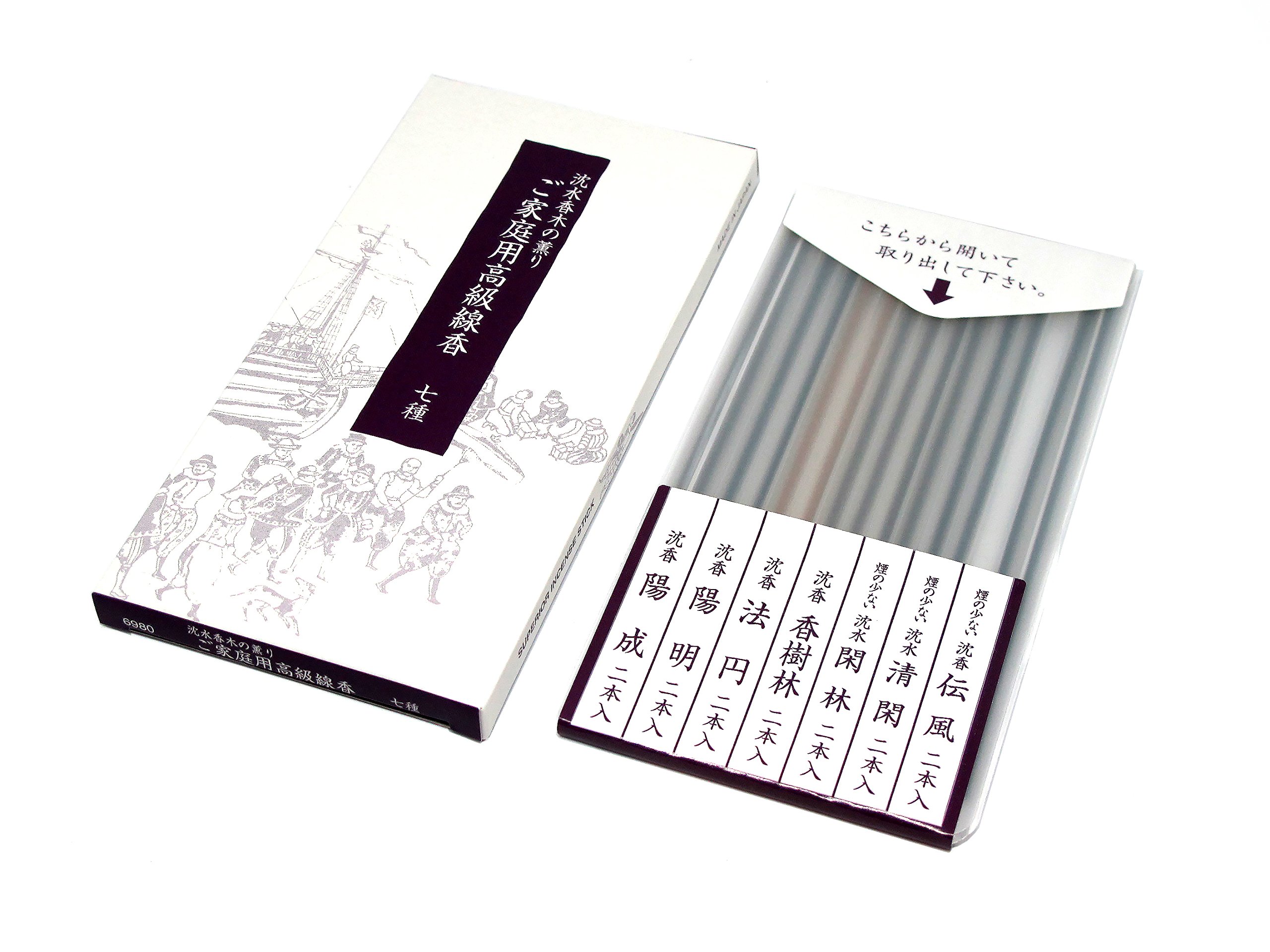 Gyokushodo Japanese Agarwood Incense Stick Sampler 5.5 inches 7