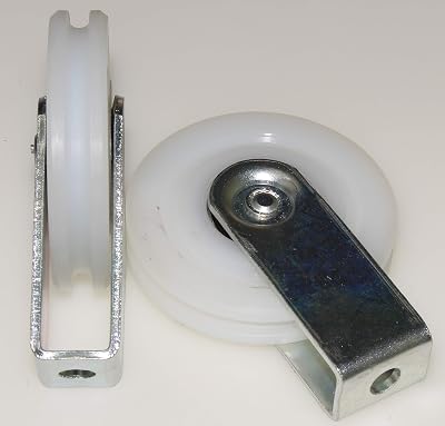 Smart Machines 2x Pulley Block Polyamide Wheels 80mm Galvanized Steel Bracket