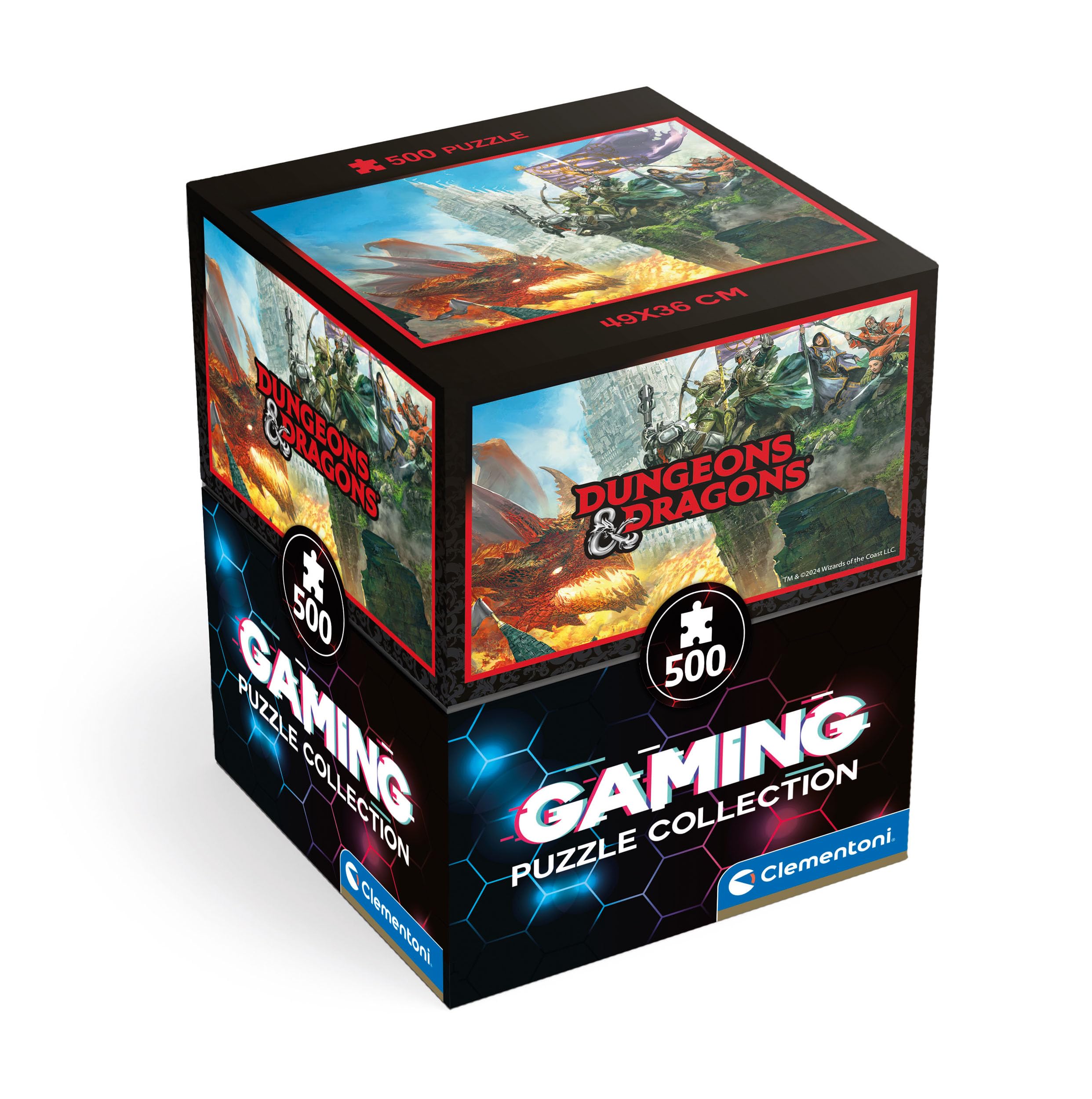 Clementoni Jigsaw Puzzle Cube Dungeons & Dragons 500 Pieces - Gaming Collection Puzzle For Adults 14-99 Years, Gift For Men/Women, Game, D&D, Made In Italy, 35562